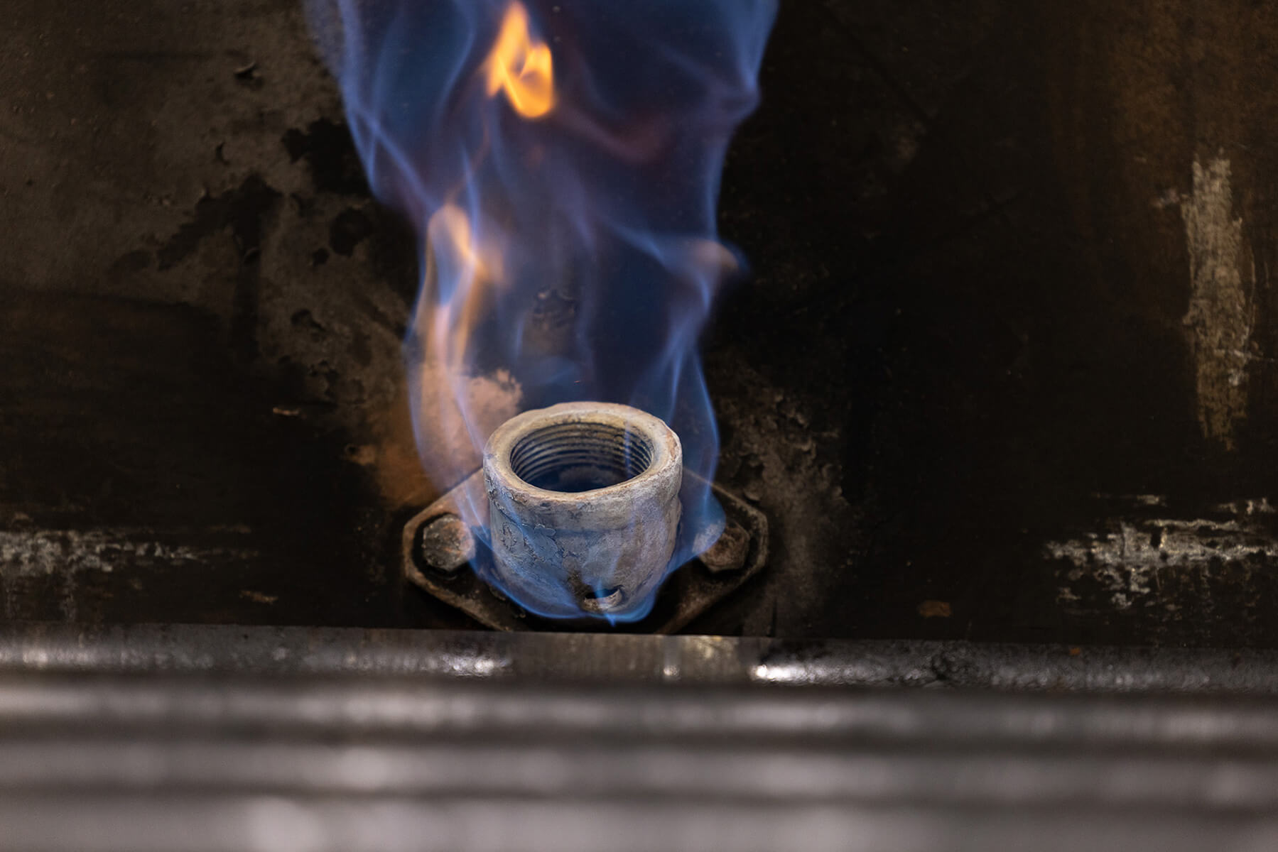 Industrial heat treating furnace at ThermoFusion processing aerospace components
